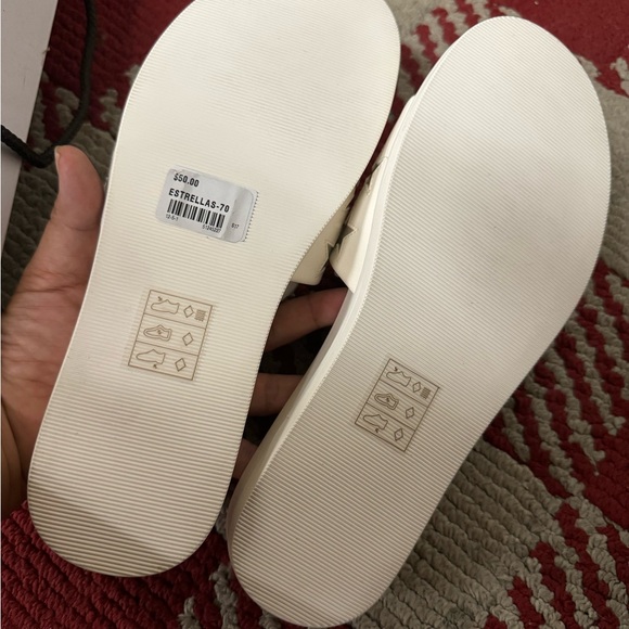 NWB Womens Aldo Estrellas Star Slide Sandals, White Size 7 - Picture 4 of 5